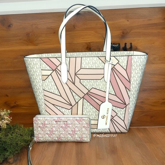 Michael Kors Sinclair Logo LG Shoulder Tote Bag + Wallet NWT